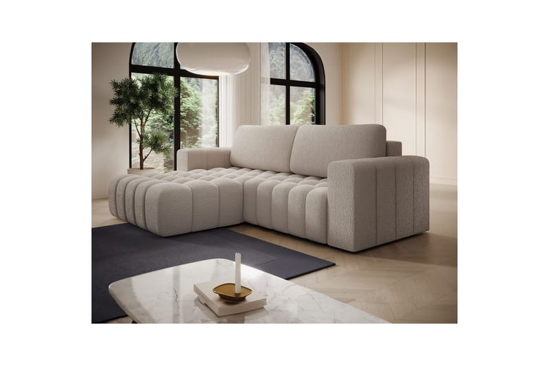 Kulmasohva Eltap Bonett 250x175x92 cm - Royal 18, Beige, Vasen - Huonekalut - Sohva - Vuodesohva