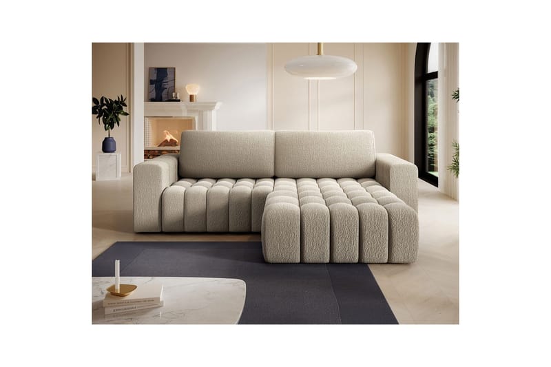 Kulmasohva Eltap Bonett 250x175x92 cm - Royal 20, Beige, Oikea - Huonekalut - Sohva - Vuodesohva