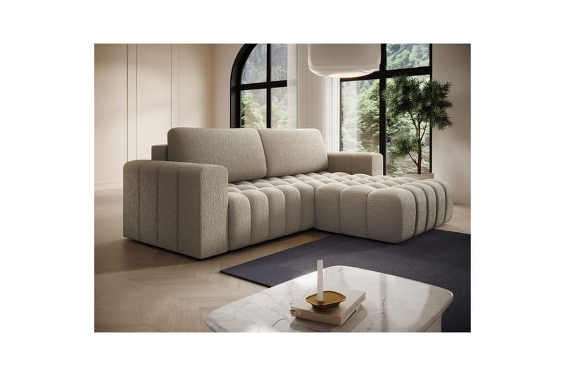 Kulmasohva Eltap Bonett 250x175x92 cm - Royal 20, Beige, Oikea - Huonekalut - Sohva - Vuodesohva