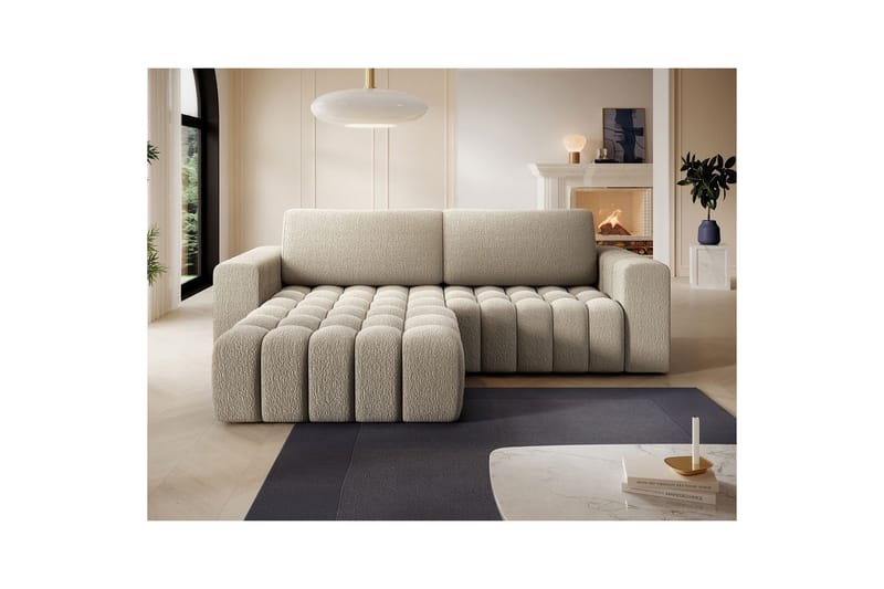 Kulmasohva Eltap Bonett 250x175x92 cm - Royal 20, Beige, Vasen - Huonekalut - Sohva - Vuodesohva
