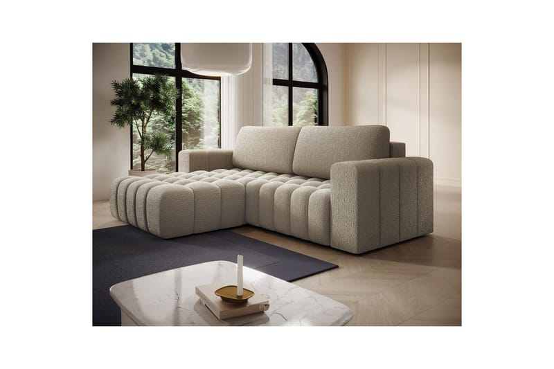 Kulmasohva Eltap Bonett 250x175x92 cm - Royal 20, Beige, Vasen - Huonekalut - Sohva - Vuodesohva