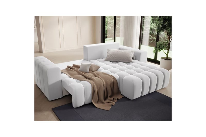 Kulmasohva Eltap Bonett 250x175x92 cm - Solar 01, Valkoinen, Oikea - Huonekalut - Sohva - Vuodesohva