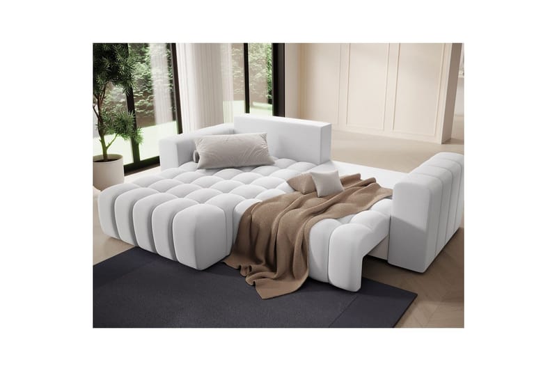 Kulmasohva Eltap Bonett 250x175x92 cm - Solar 01, Valkoinen, Vasen - Huonekalut - Sohva - Vuodesohva