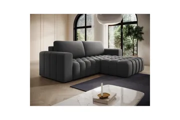 Kulmasohva Eltap Bonett 250x175x92 cm - Paros 06, harmaa, Oikea - Huonekalut - Sohva - Vuodesohva