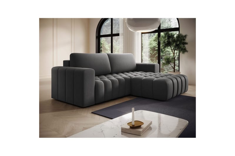 Kulmasohva Eltap Bonett 250x175x92 cm - Paros 06, harmaa, Oikea - Huonekalut - Sohva - Vuodesohva