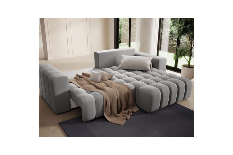 Kulmasohva Eltap Bonett 250x175x92 cm - Paros 05, vaaleanharmaa, Oikea - Huonekalut - Sohva - Vuodesohva