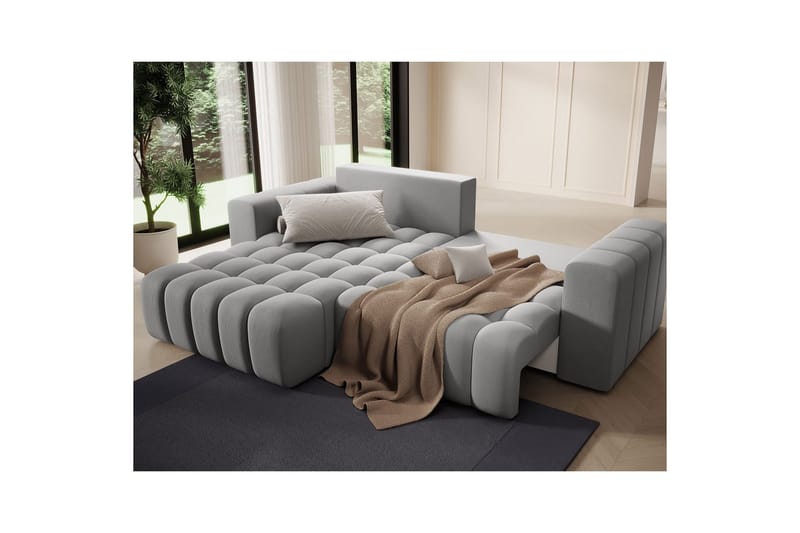 Kulmasohva Eltap Bonett 250x175x92 cm - Paros 05, vaaleanharmaa, Vasen - Huonekalut - Sohva - Vuodesohva