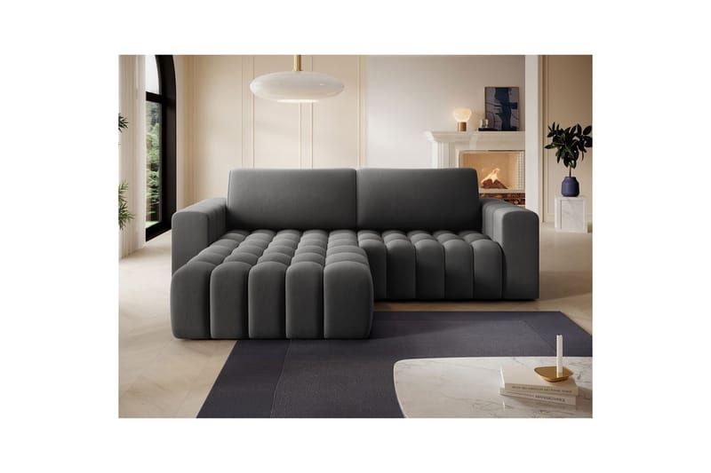 Kulmasohva Eltap Bonett 250x175x92 cm - Paros 06, harmaa, Vasen - Huonekalut - Sohva - Vuodesohva