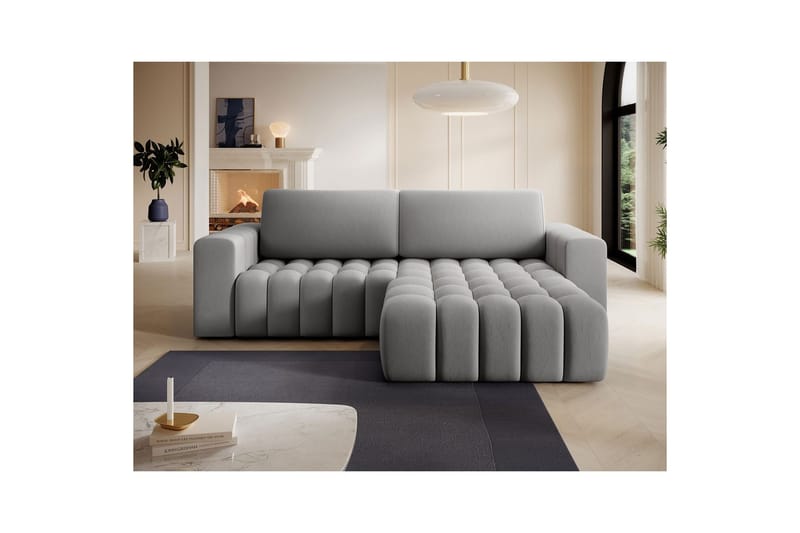 Kulmasohva Eltap Bonett 250x175x92 cm - Paros 05, vaaleanharmaa, Oikea - Huonekalut - Sohva - Vuodesohva