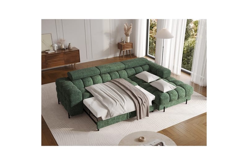 Kulmasohva Eltap Felro 285x181x93 cm - Amore 35, Vihreä, Oikea - Huonekalut - Sohva - Vuodesohva