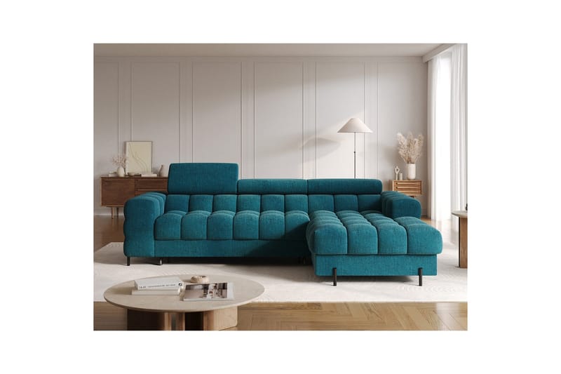 Kulmasohva Eltap Felro 285x181x93 cm - Amore 40, Sininen, Oikea - Huonekalut - Sohva - Vuodesohva
