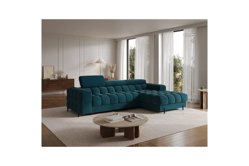 Kulmasohva Eltap Felro 285x181x93 cm - Amore 40, Sininen, Oikea - Huonekalut - Sohva - Vuodesohva