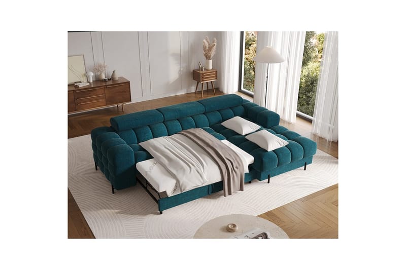 Kulmasohva Eltap Felro 285x181x93 cm - Amore 40, Sininen, Oikea - Huonekalut - Sohva - Vuodesohva