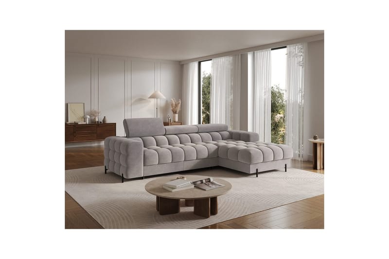Kulmasohva Eltap Felro 285x181x93 cm - Aura 04, Harmaa, Oikea - Huonekalut - Sohva - Vuodesohva