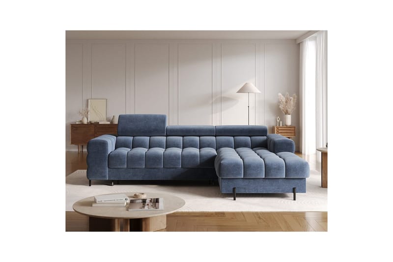 Kulmasohva Eltap Felro 285x181x93 cm - Aura 40, Sininen, Oikea - Huonekalut - Sohva - Vuodesohva