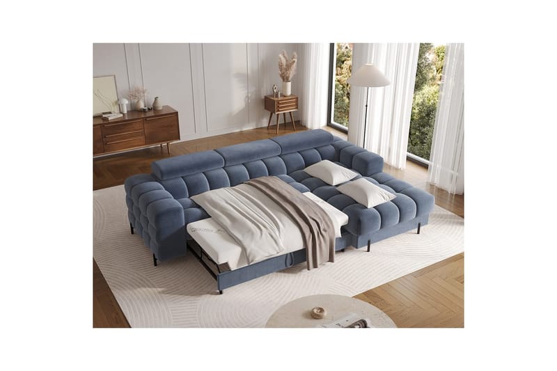 Kulmasohva Eltap Felro 285x181x93 cm - Aura 40, Sininen, Oikea - Huonekalut - Sohva - Vuodesohva