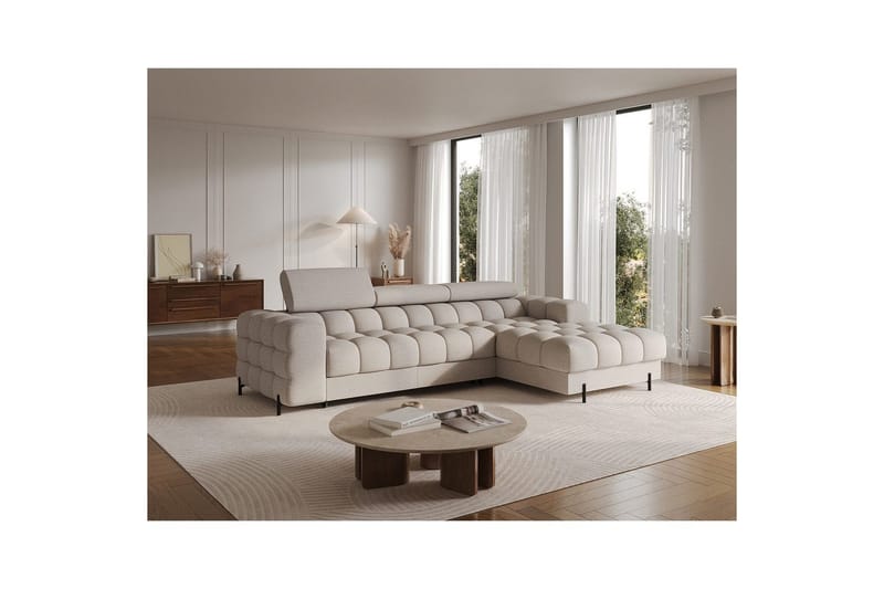 Kulmasohva Eltap Felro 285x181x93 cm - Royal 18, Beige, Oikea - Huonekalut - Sohva - Vuodesohva
