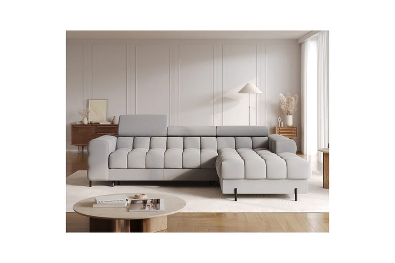 Kulmasohva Eltap Felro 285x181x93 cm - Sola 04, Harmaa, Oikea - Huonekalut - Sohva - Vuodesohva