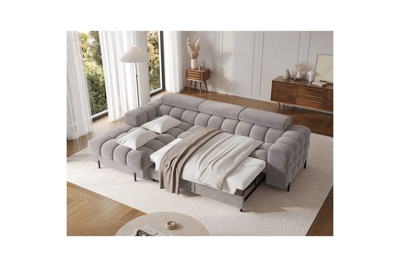 Kulmasohva Eltap Felro 285x181x93 cm - Sola 04, Harmaa, Vasen - Huonekalut - Sohva - Vuodesohva