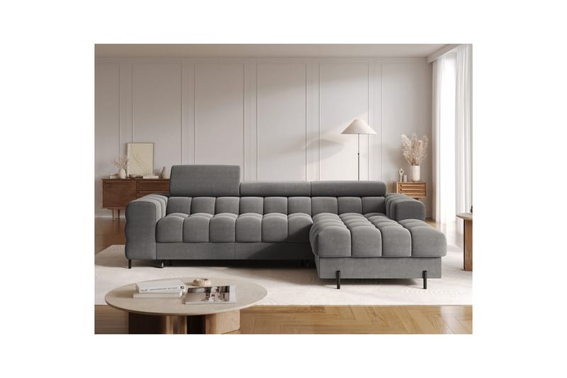 Kulmasohva Eltap Felro 285x181x93 cm - Sola 06, Tummanharmaa, Oikea - Huonekalut - Sohva - Vuodesohva