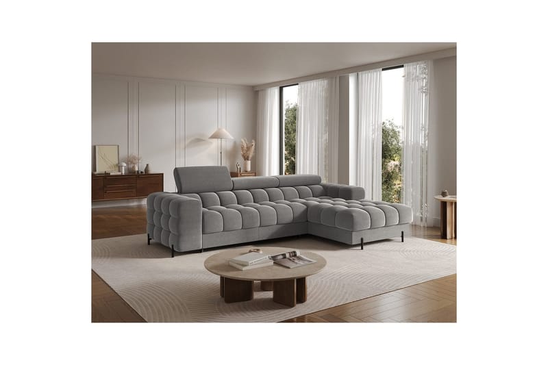 Kulmasohva Eltap Felro 285x181x93 cm - Sola 06, Tummanharmaa, Oikea - Huonekalut - Sohva - Vuodesohva
