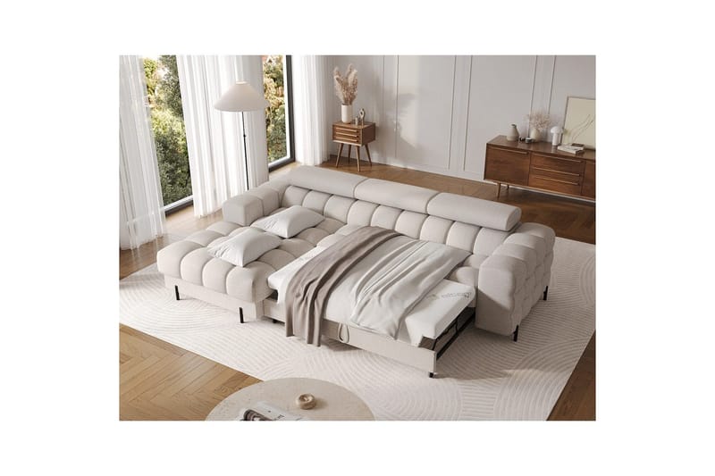 Kulmasohva Eltap Felro 285x181x93 cm - Sola 18, Beige, Vasen - Huonekalut - Sohva - Vuodesohva