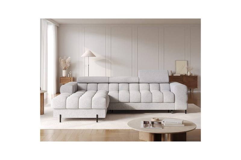 Kulmasohva Eltap Felro 285x181x93 cm - Pellerito 03, harmaa, Vasen - Huonekalut - Sohva - Vuodesohva