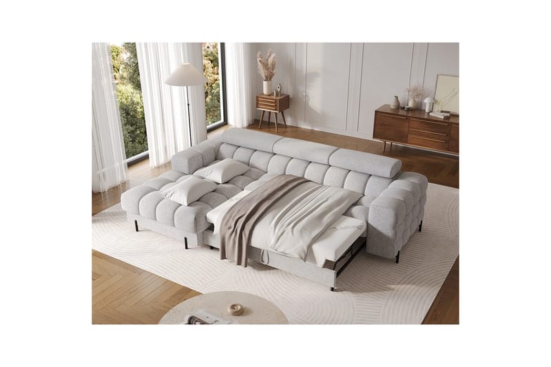 Kulmasohva Eltap Felro 285x181x93 cm - Pellerito 03, harmaa, Vasen - Huonekalut - Sohva - Vuodesohva