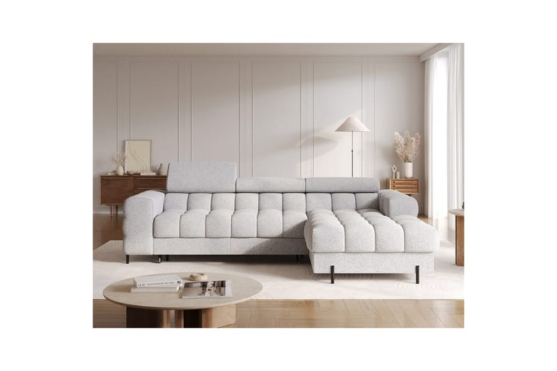 Kulmasohva Eltap Felro 285x181x93 cm - Pellerito 03, harmaa, Oikea - Huonekalut - Sohva - Vuodesohva