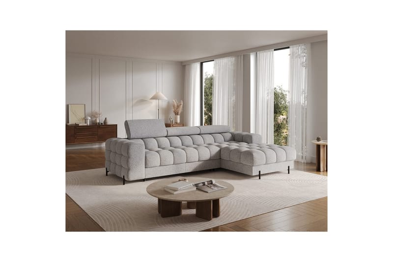 Kulmasohva Eltap Felro 285x181x93 cm - Pellerito 03, harmaa, Oikea - Huonekalut - Sohva - Vuodesohva