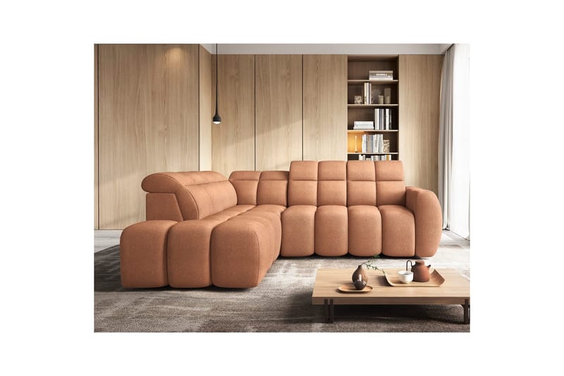 Kulmasohva Eltap Flconn 258x208x107 cm - Xillar 24, Vaaleanpunainen, Vasen - Huonekalut - Sohva - Vuodesohva