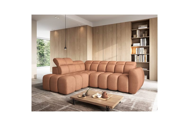 Kulmasohva Eltap Flconn 258x208x107 cm - Xillar 24, Vaaleanpunainen, Vasen - Huonekalut - Sohva - Vuodesohva