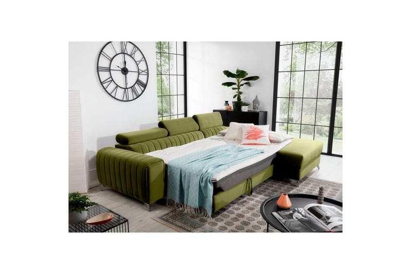 Kulmasohva Eltap Grayson 278x205x92 cm - Loco 33, Vihreä, Oikea - Huonekalut - Sohva - Vuodesohva