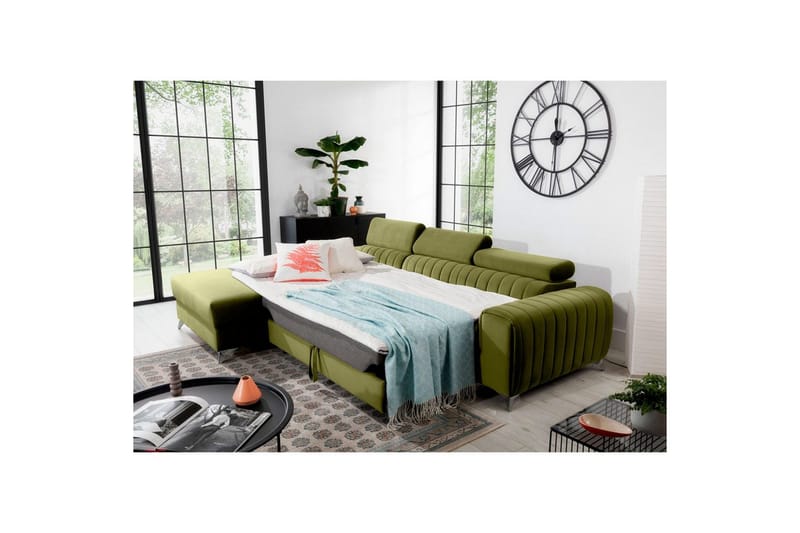 Kulmasohva Eltap Grayson 278x205x92 cm - Loco 33, Vihreä, Vasen - Huonekalut - Sohva - Vuodesohva