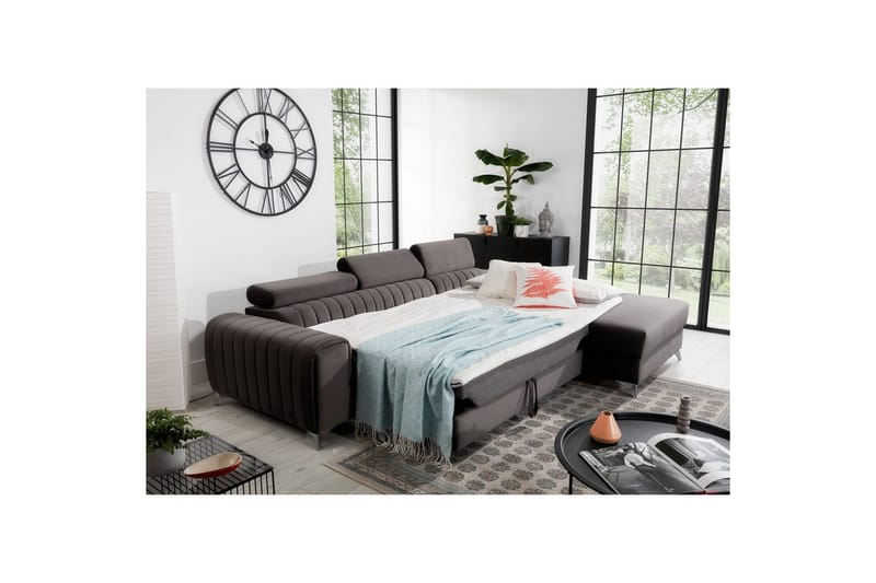 Kulmasohva Eltap Grayson 278x205x92 cm - Loco 4, Vaaleanharmaa, Oikea - Huonekalut - Sohva - Vuodesohva