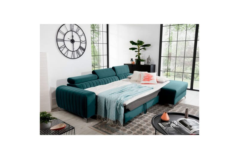 Kulmasohva Eltap Grayson 278x205x92 cm - Monolith 76, Sininen, Oikea - Huonekalut - Sohva - Vuodesohva