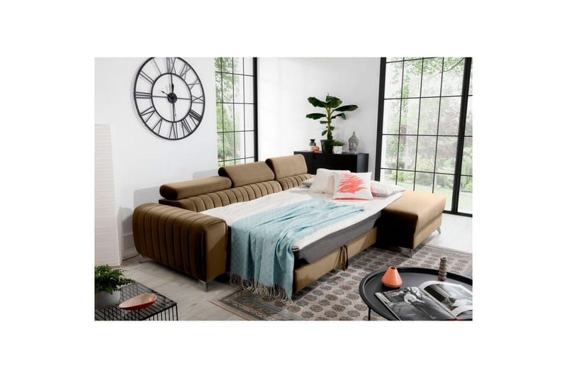 Kulmasohva Eltap Grayson 278x205x92 cm - Nube 20, Beige, Oikea - Huonekalut - Sohva - Vuodesohva