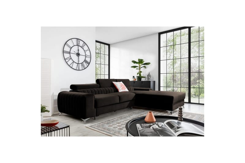 Kulmasohva Eltap Grayson 278x205x92 cm - Nube 22, Ruskea, Oikea - Huonekalut - Sohva - Vuodesohva