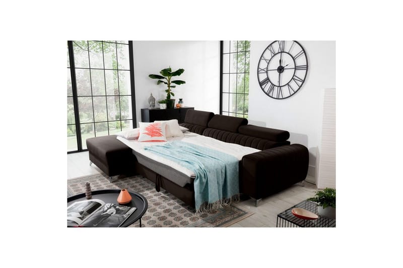 Kulmasohva Eltap Grayson 278x205x92 cm - Nube 22, Ruskea, Vasen - Huonekalut - Sohva - Vuodesohva