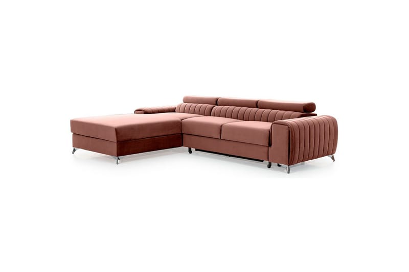 Kulmasohva Eltap Grayson 278x205x92 cm - Nube 24, Vaaleanpunainen, Vasen - Huonekalut - Sohva - Vuodesohva