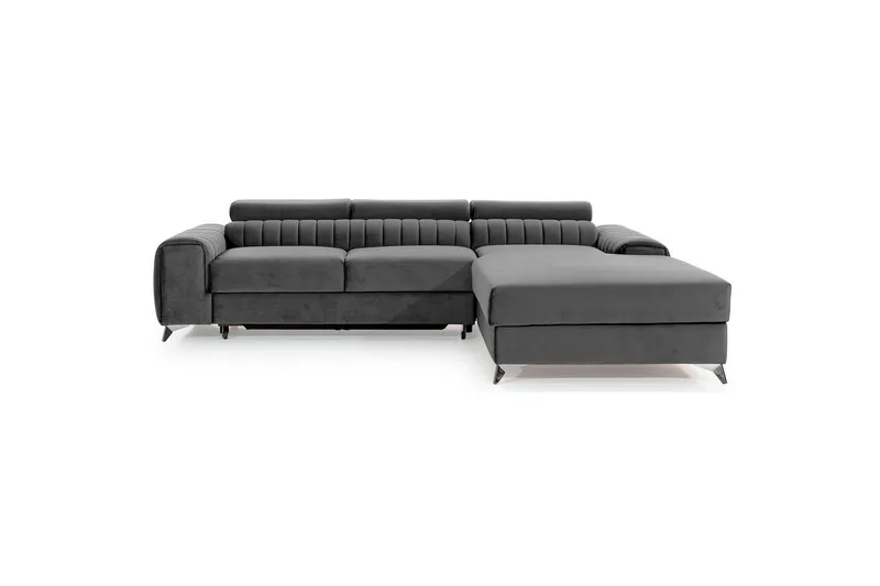 Kulmasohva Eltap Grayson 278x205x92 cm - Nube 4, Vaaleanharmaa, Oikea - Huonekalut - Sohva - Vuodesohva