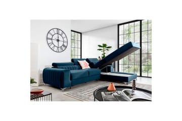 Kulmasohva Eltap Grayson 278x205x92 cm - Nube 40, Sininen, Oikea - Huonekalut - Sohva - Vuodesohva