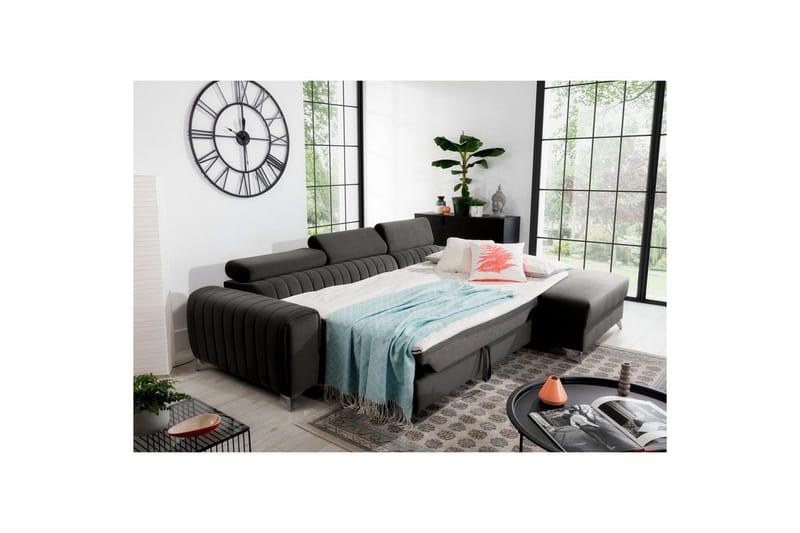 Kulmasohva Eltap Grayson 278x205x92 cm - Nube 5, harmaa, Oikea - Huonekalut - Sohva - Vuodesohva