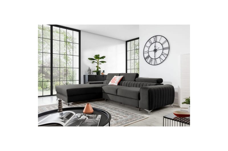 Kulmasohva Eltap Grayson 278x205x92 cm - Nube 5, harmaa, Vasen - Huonekalut - Sohva - Vuodesohva