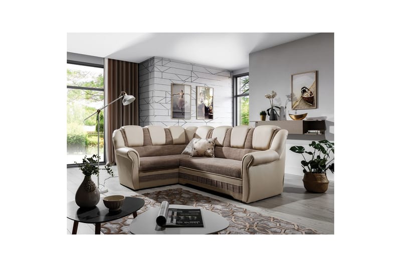 Kulmasohva Eltap Lord II 243x195x112 cm - Berlin 03, Soft 33, Beige, Vasen - Huonekalut - Sohva - Vuodesohva