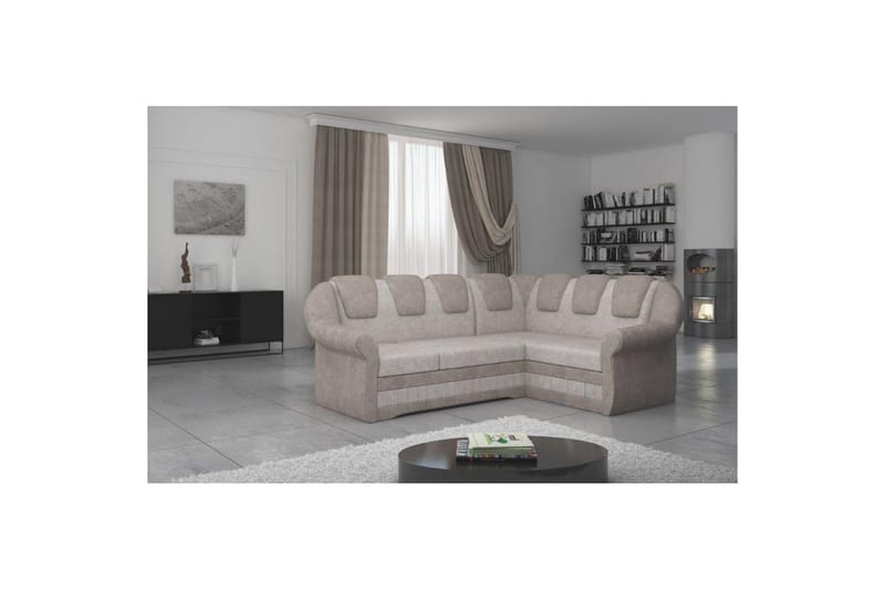 Kulmasohva Eltap Lord II 243x195x112 cm - Dora 21, Dora 22, Beige, Ruskea, Oikea - Huonekalut - Sohva - Vuodesohva