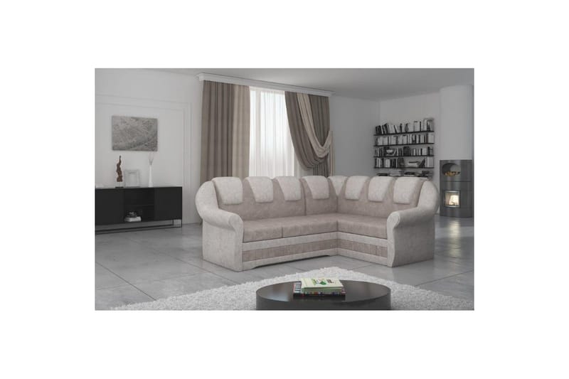 Kulmasohva Eltap Lord II 243x195x112 cm, Dora 22, Dora 21, Ruskea, Beige, Oikea
