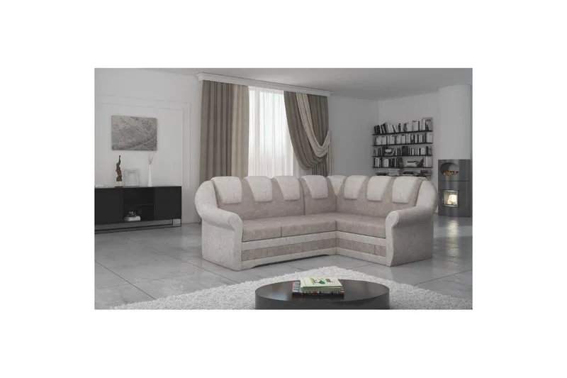 Kulmasohva Eltap Lord II 243x195x112 cm - Dora 22, Dora 21, Ruskea, Beige, Oikea - Huonekalut - Sohva - Vuodesohva