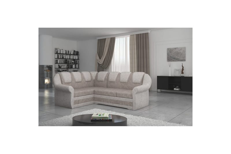 Kulmasohva Eltap Lord II 243x195x112 cm - Dora 22, Dora 21, Ruskea, Beige, Vasen - Huonekalut - Sohva - Vuodesohva