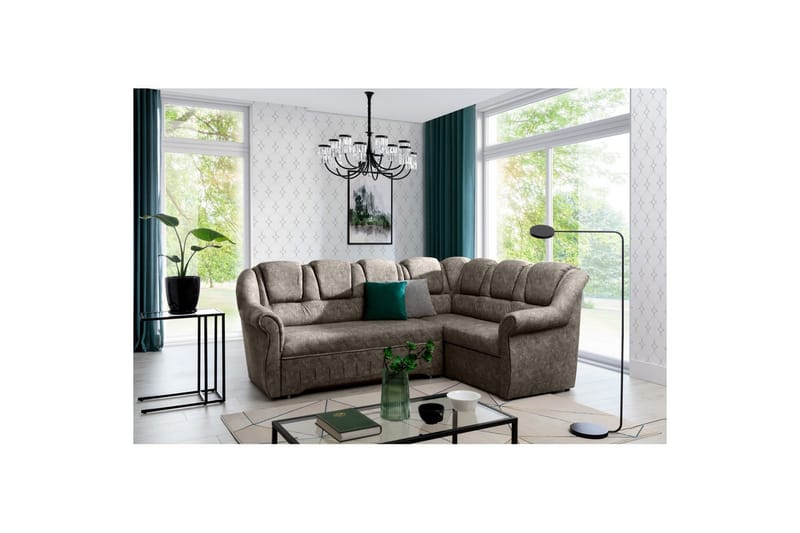 Kulmasohva Eltap Lord II 243x195x112 cm - Dora 22, Ruskea, Oikea - Huonekalut - Sohva - Vuodesohva